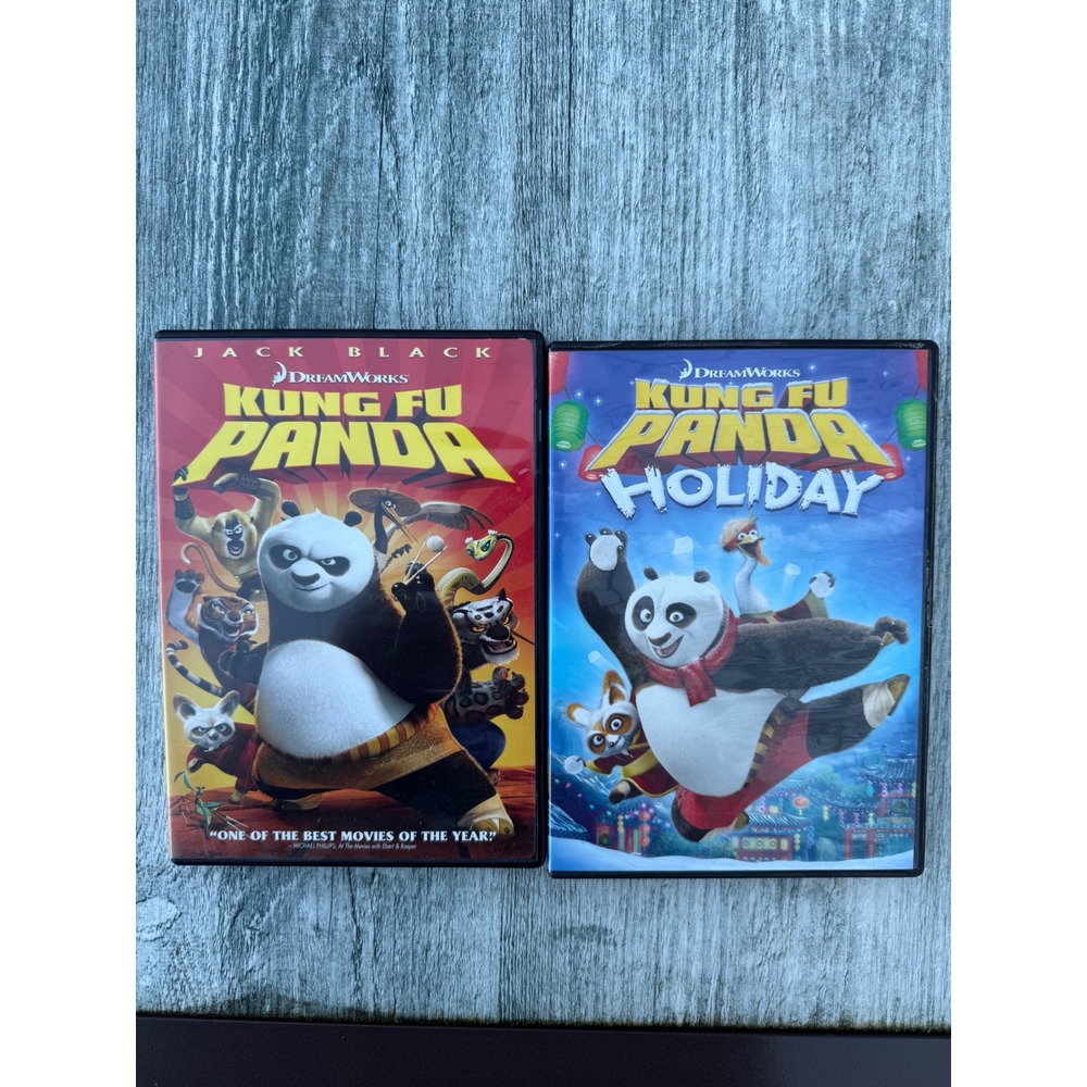 Kung Fu‎ Panda and Holiday DVD Lot Jack Black Animated Dreamworks Family